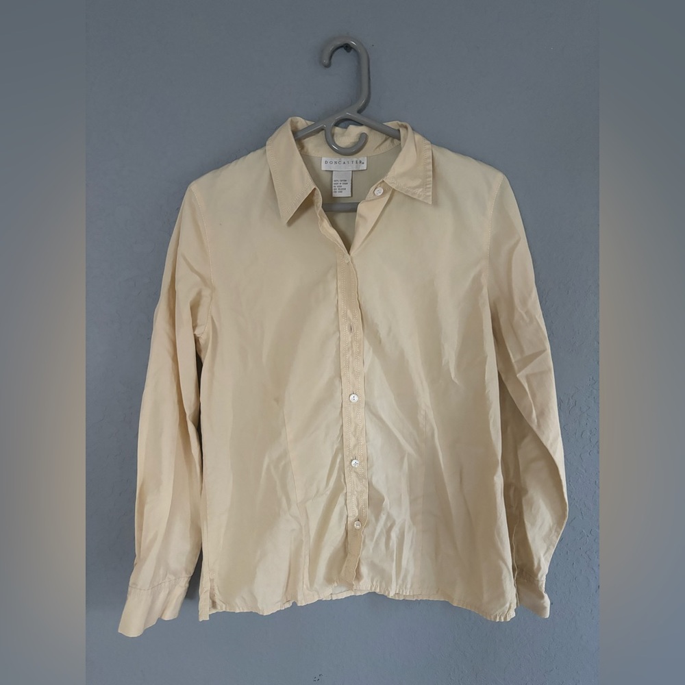 Doncaster pale yellow button up - size 8